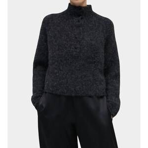 NEW CORDERA baby alpaca polo sweater in anthracite